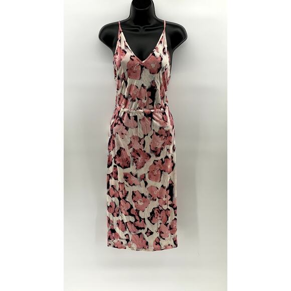 & OTHER STORIES Women's White-Pink V-Neck Strappy Open-Back Midi Dress SZ 12 - Picture 1 of 12